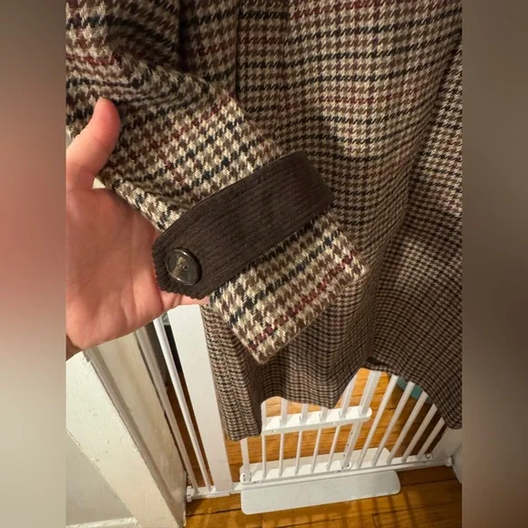 ✨ Anthropologie Houndstooth Barn Coat Sz M - Picture 8 of 10